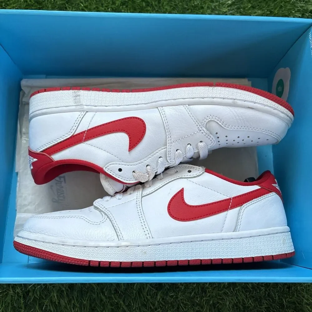 Nike Air Jordan 1 Low Retro OG White University Red CZ0790-161 Mens Size 8.5